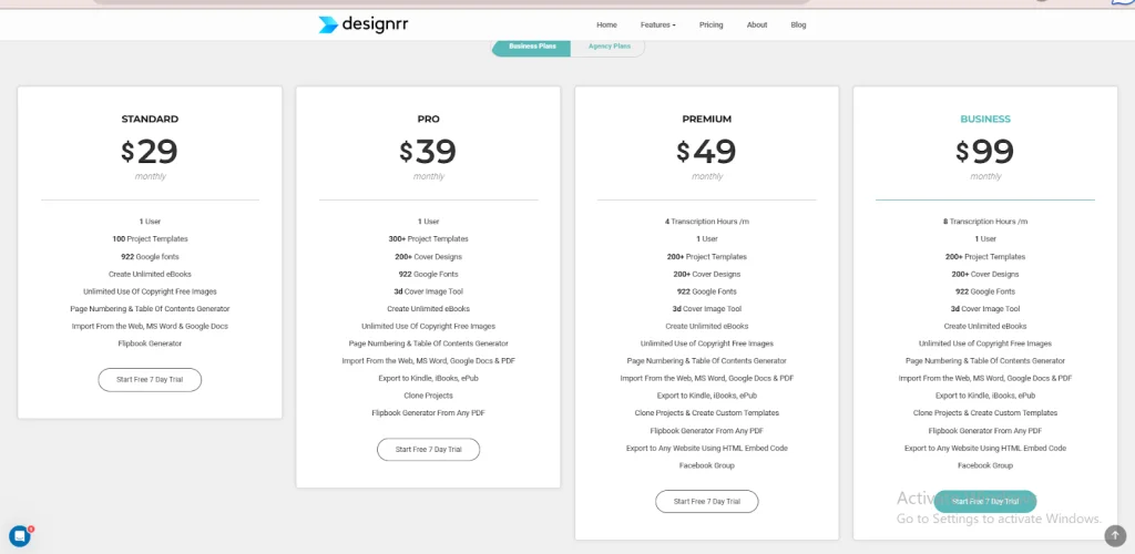 Designrr Pricing Tiers