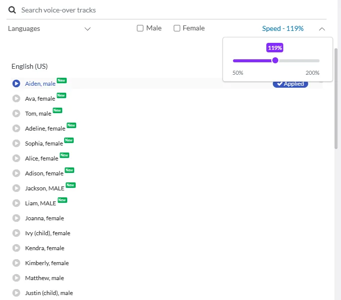 Pictory AI speech generation